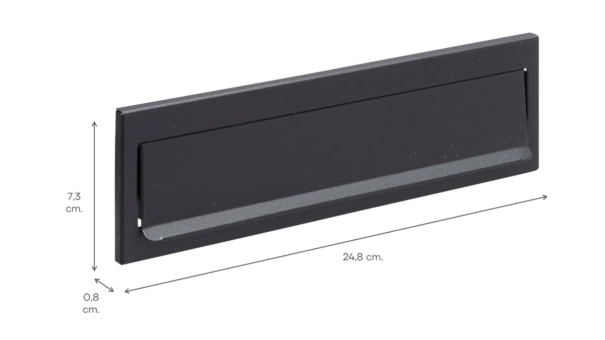 ARREGUI C604 Copri fessura buca delle lettere in Acciaio per Porte o Cancelli Esterni, Portalettere Esterne, Apertura 23 x 3 cm, Resistente alle Intemperie, 24,8 x 7,3 cm, Nero Testurizzato