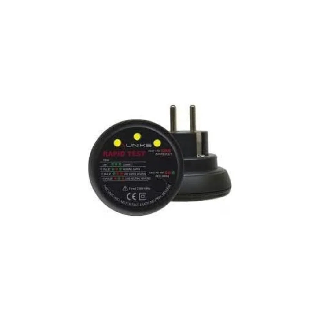 UNIKS - RAPIDTEST Tester Professionale Socket Prova Prese RCD TEST 30A, Prova Prese Tester Elettricista Tascabile, Tempo Intervento Differenziale e Test Polarità