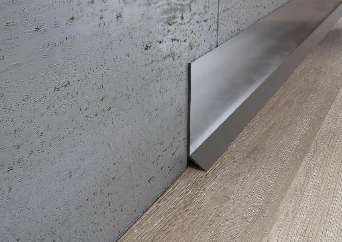 MINUTI PROFILI Zoccoletto Battiscopa Da Esterno E Interno Zoccolino Alluminio Resistente A Urti Abrasioni E Umidità Cucina E Altri Ambienti Lunghezza 2 M (OPACO, 80 MM)