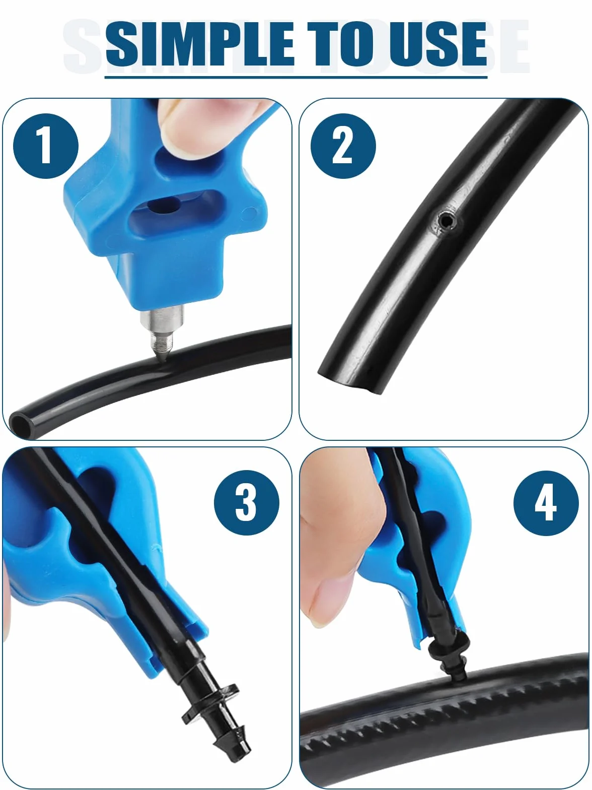 Kalolary Perforatrice 2 in 1 per tubo di irrigazione a goccia - Strumenti di inserimento per un montaggio più facile di 6,35 mm e inserimento dell'emettitore