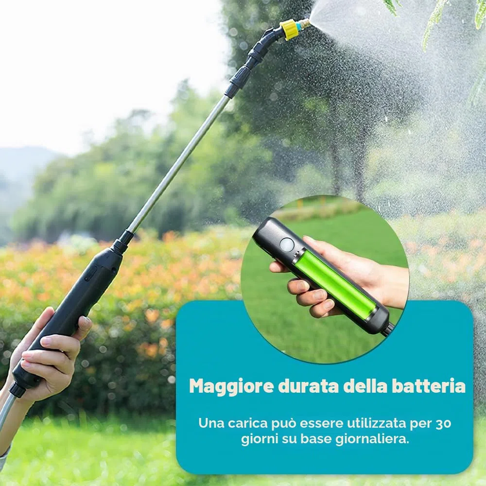 Spruzzatore Elettrico, Nebulizzatore Piante, Spruzzatore elettrico per piante, Irroratore A Batteria, con 3 Beccuccio Regolabile e 5M Tubo, Nebulizzatore A Batteria USB per Casa