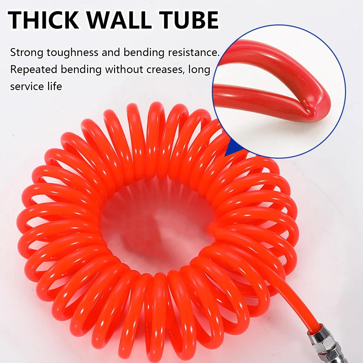Tubo a Spirale per Aria Compressa, Set di Tubi Flessibili ad Aria Compressa da 4 m Blu e Rosso M22 x 1,5 Tubo a Spirale per Camion, Rimorchi e Agricoltura