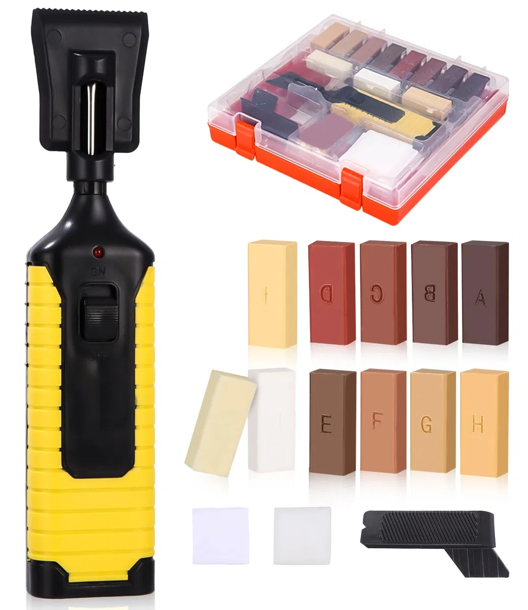 Kit Riparazione Parquet e Piastrelle, Stucco per Legno Riempitivo con Cera, 11 Colori Multicolore, Parquet, Laminato e Pavimenti in Vinile