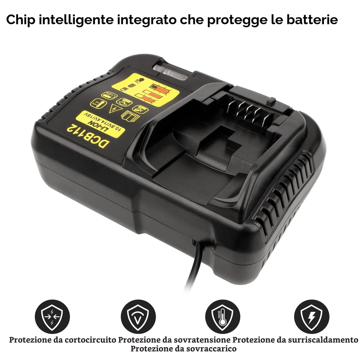 Batteria carica agli ioni di litio 10,8 V -18V per caricatore DeWalt Caricabatterie DCB112 DCB115 XR Multi Voltage