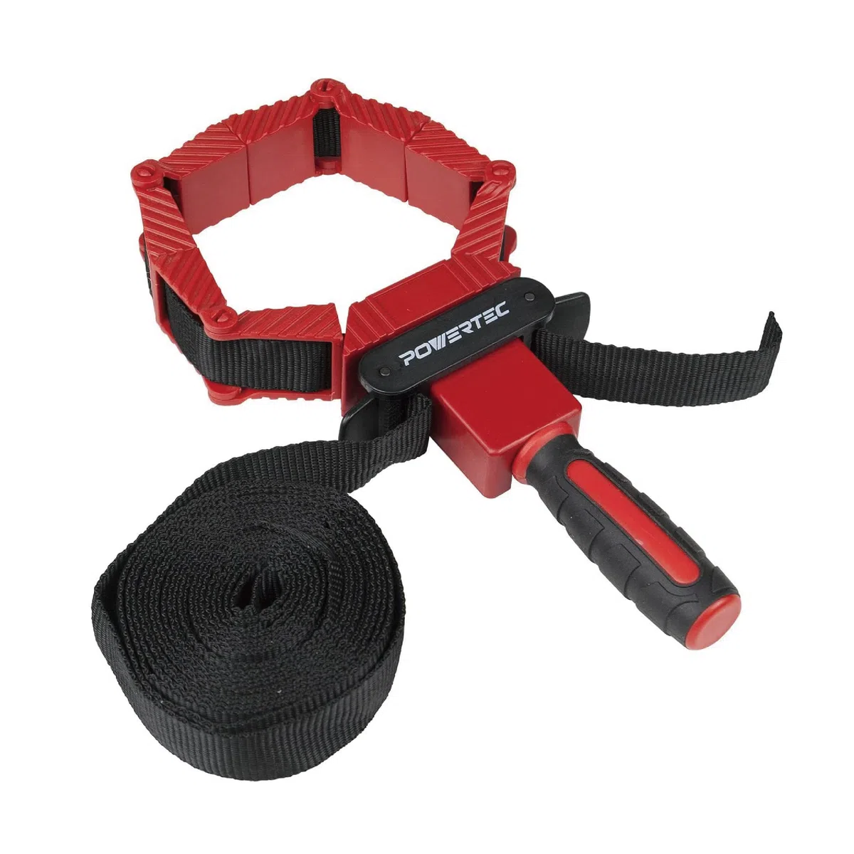 POWERTEC 71122 Deluxe Polygon Quick Release Band Clamp | Supporto per cinghia di bloccaggio del telaio per la lavorazione del legno