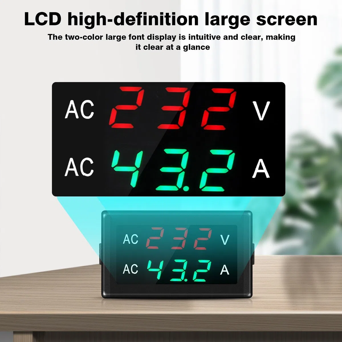 DEWIN Amperometro Voltmetro Digitale LCD AC50-500V 120A Amperometro Voltmetro da Pannello Misuratore di Tensione di Corrente Multimetro Display del Pannello con CT