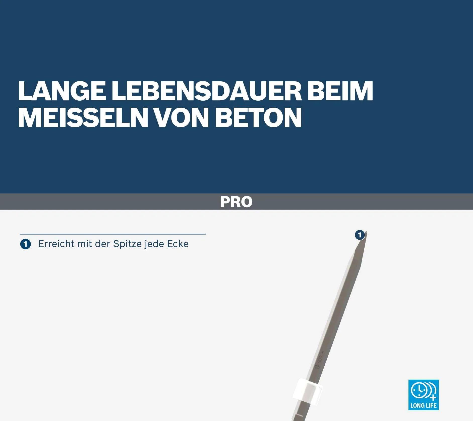 Bosch 1x Scalpello a punta PRO Hex 19-4C, codolo con collare rovesciato (per Calcestruzzo, Mattone, Ø mm, Professional Accessorio Sezionatori)