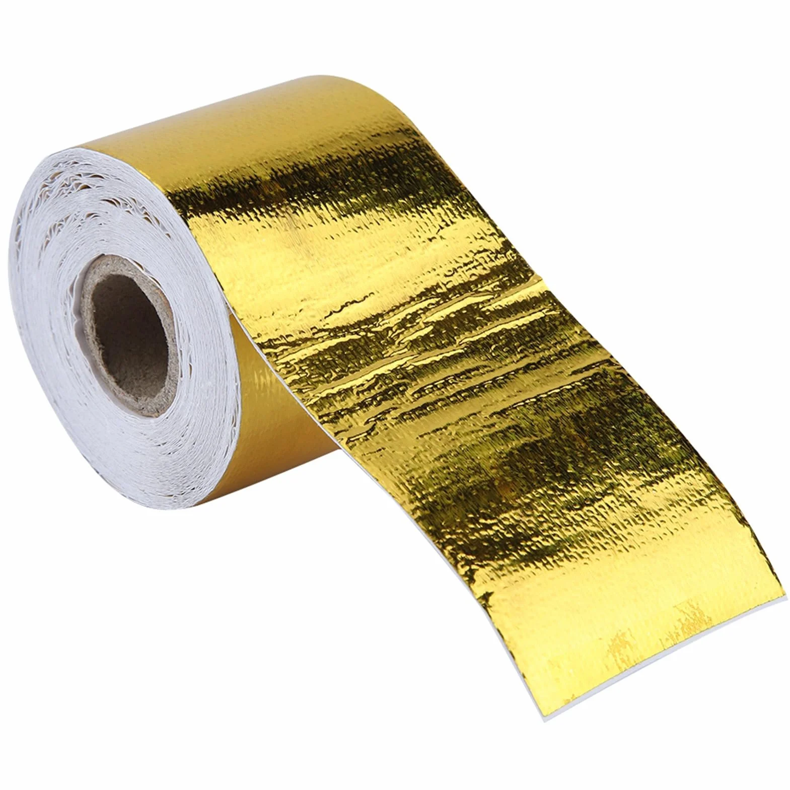 Nastro adesivo, 1 rotolo d'oro Nastro adesivo di alluminio per auto Nastro adesivo riflettente per scaldare lo schermo (10M*5Cm)