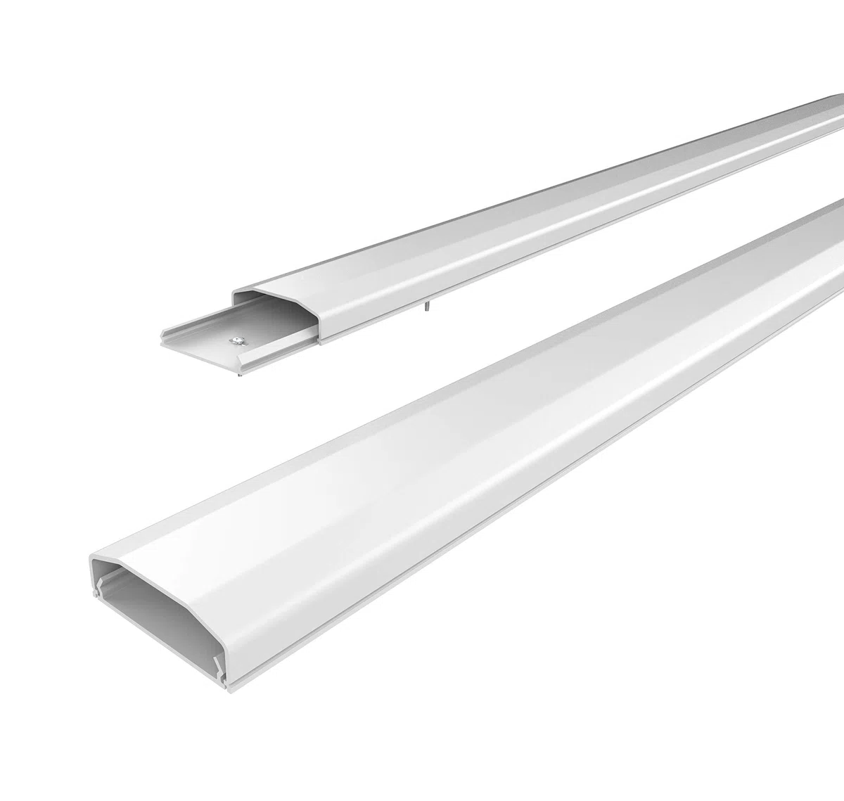 conecto CC50574 Canale per Cavi con adesivo autoadesivo o viti in PVC di alta qualità (lunghezza 100 cm, larghezza 6 cm, altezza 2 cm), bianco