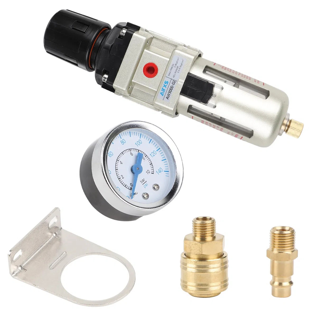 SWAWIS Riduttore di Pressione Aria Compressa Separatore D'acqua Aria Compressa Riduttore di Pressione 1/4 di Pollice Unità di Manutenzione Aria Compressa