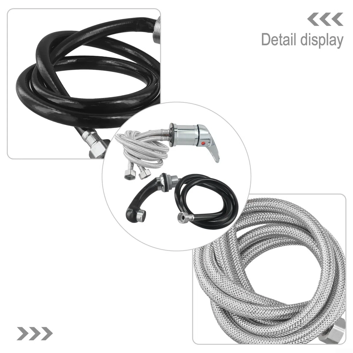 Rubinetto miscelatore per lavabo da parrucchiere cromato con comando a leva singola con doccetta estensibile 120 cm tubo flessibile per shampoo ciotola