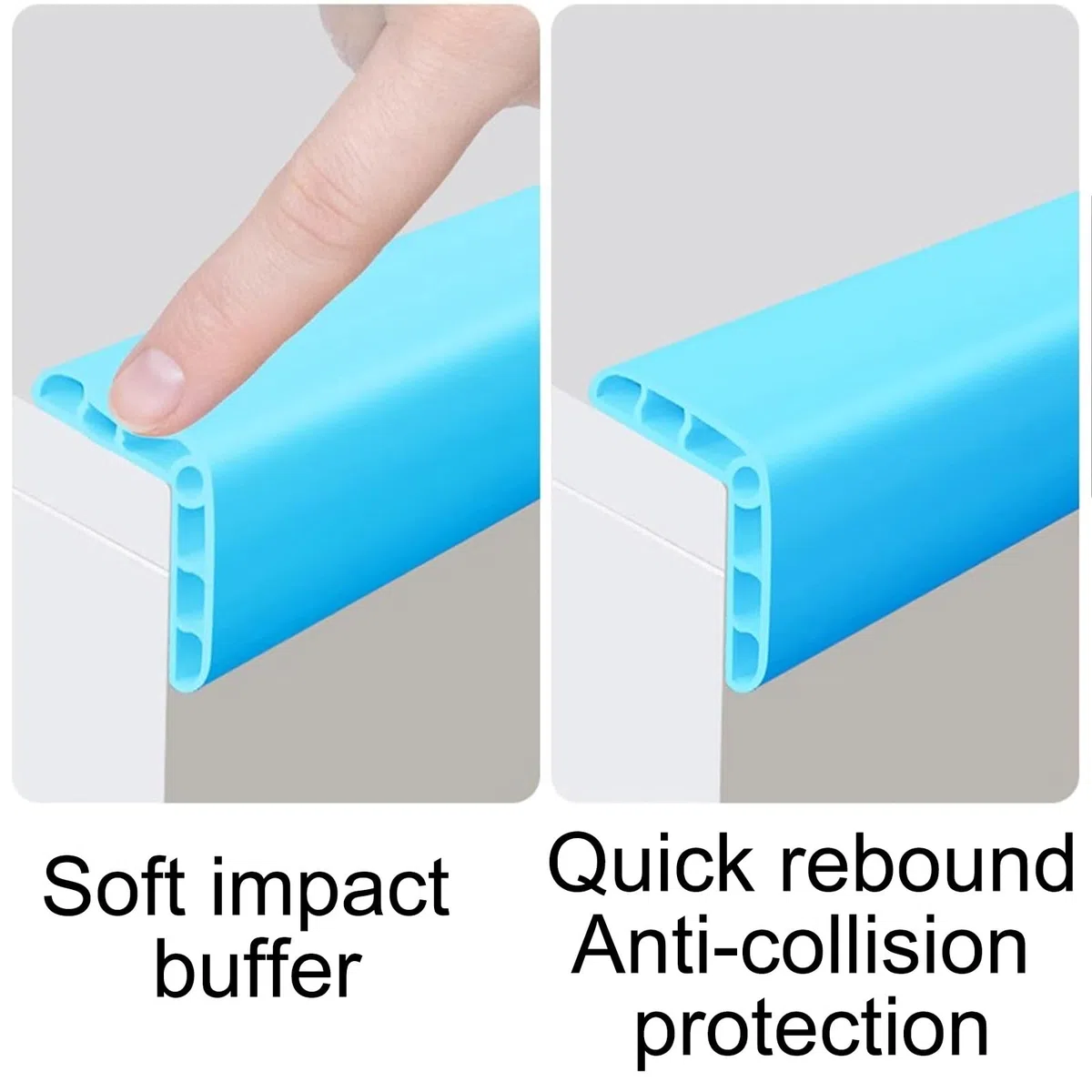 Profilo Angolare PVC, Paraspigoli Muro Autoadesive, Porose Anticollisione, Adatte per Angoli, Ringhiere e Bordi di Scale(Blue,3.5x150cm/1.4x59in)
