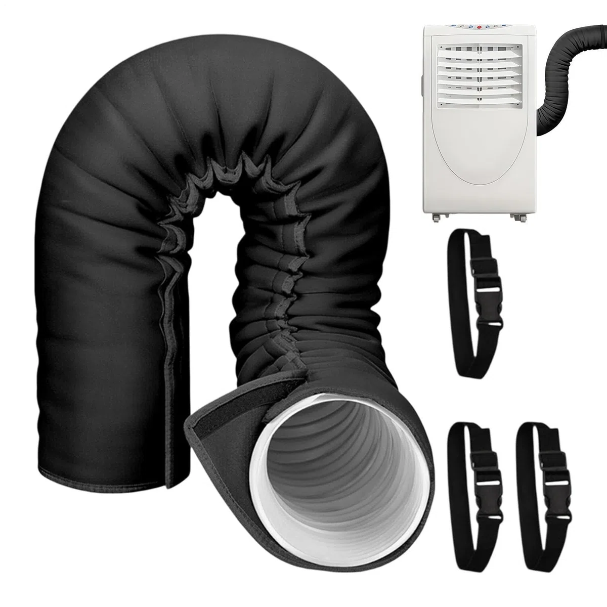 Guaina Isolante Per Tubo Condizionatore AC,Rivestimento Isolante Portatile con 3 Cinghie Regolabili | Per Condizionatore | Esterni Interni Finestre Garage Camper Parete Casa Appartamento