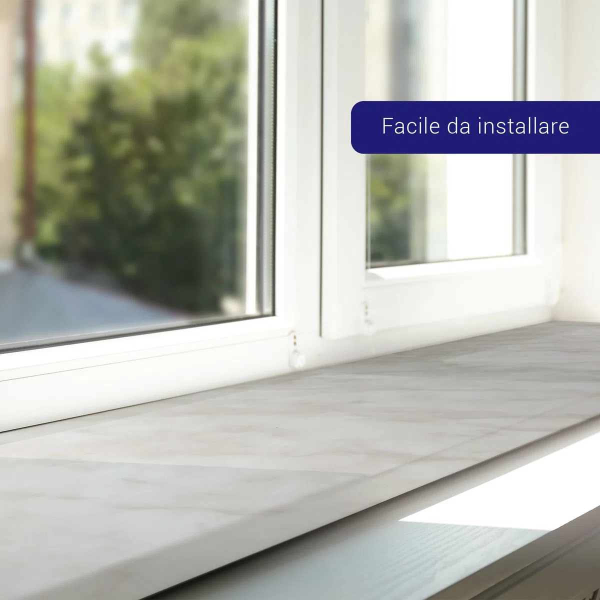 TJ davanzale interno marmo 25 x 90 cm/davanzale in plastica con chiusura laterale/davanzali per finestre/davanzali interni su misura PVC/davanzale per finestra