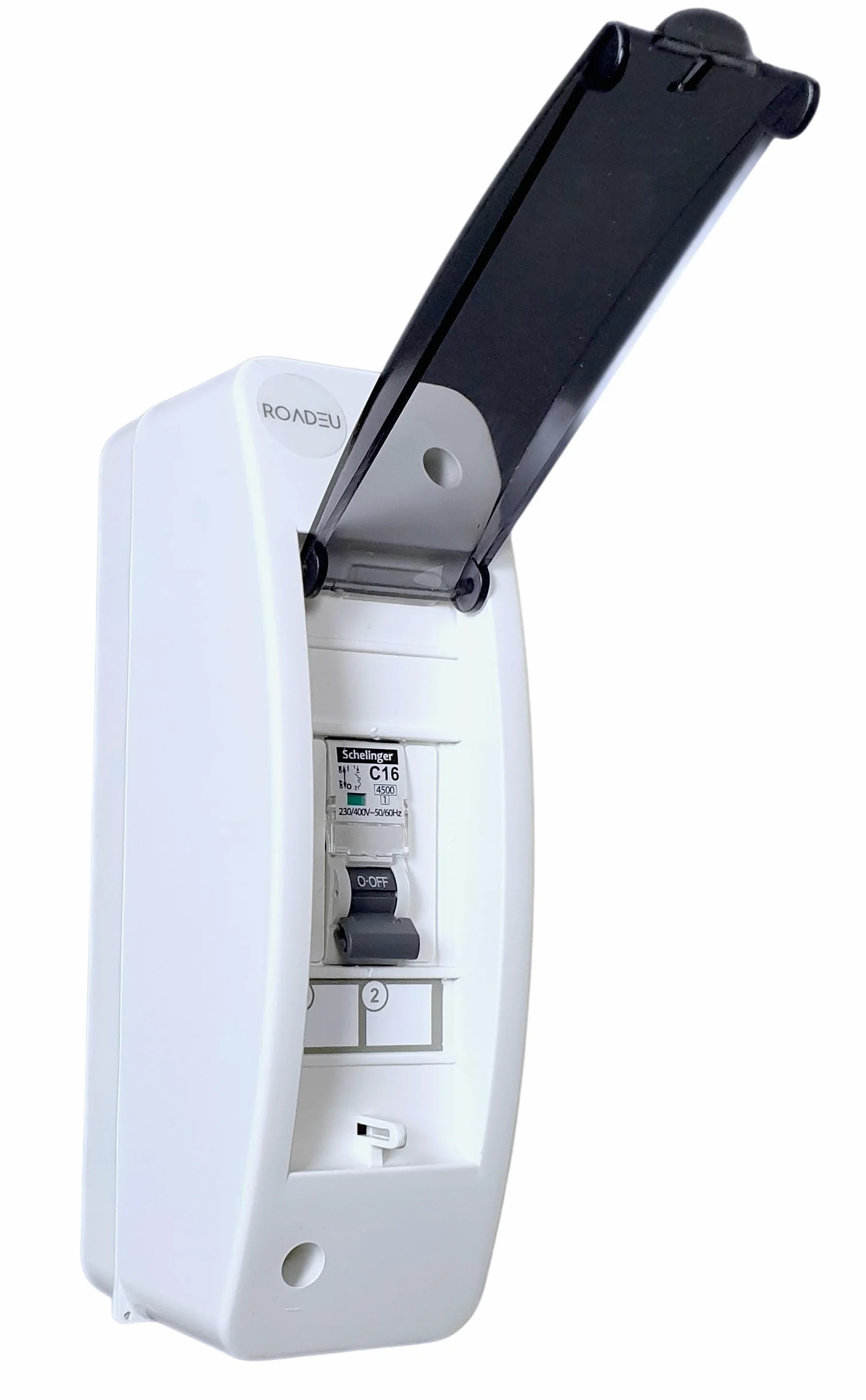 RoadEu Centralino Elettrico da Parete IP42 | 1x Interruttore Magnetotermico C16A 230V TÜV | Quadro Pre-cablato per Interno Casa e Officina