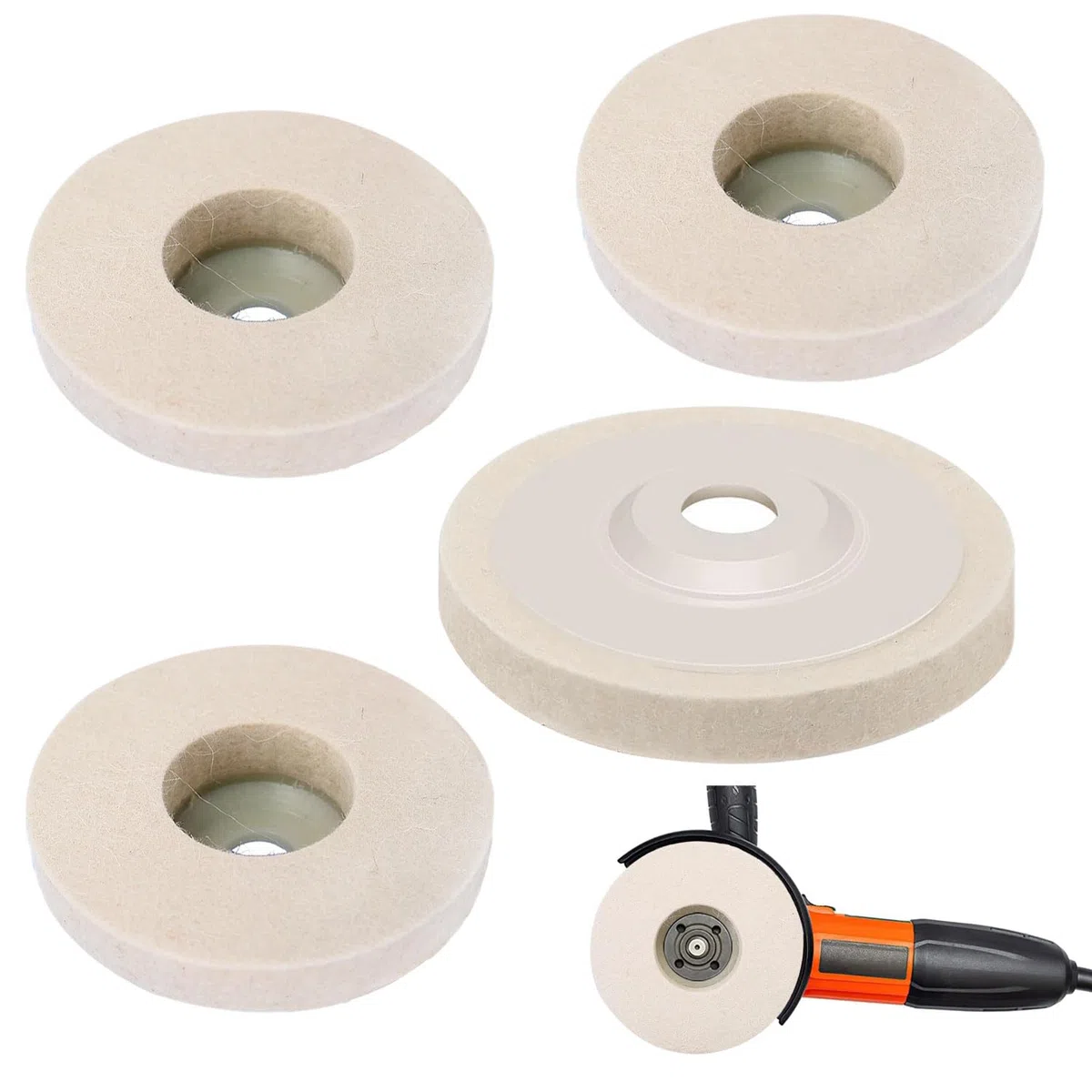 4 Pezzi Disco di Lucidatura in Lana Disco Feltro per Lucidatura Lucidatura Della Lana Dischi per Lucidare Marmo per la Lucidatura e Il Restauro di Oggetti in Metallo Ceramica Vetro e Gioielli