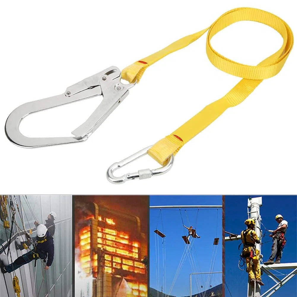 Keenso Imbracatura da Arrampicata, 1 Pezzo Sicurezza Aerea da Lavoro Gancio da Arrampicata Cintura di Sicurezza per Alpinismo Arrampicata Copertura dei tetti Lavori Aerei
