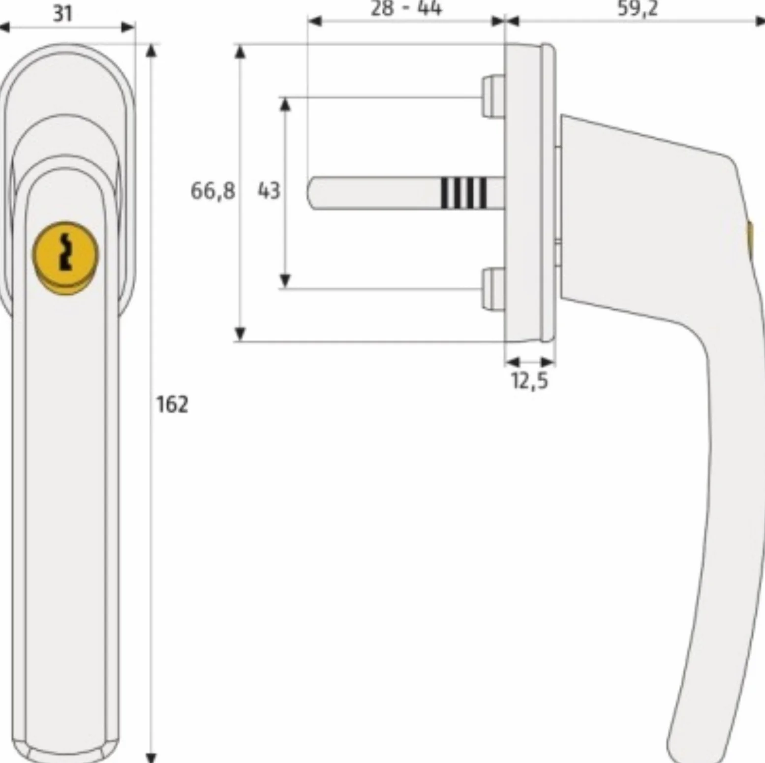 ABUS FG200 B SB 776755 - Maniglia per finestra con serratura, colore: Marrone