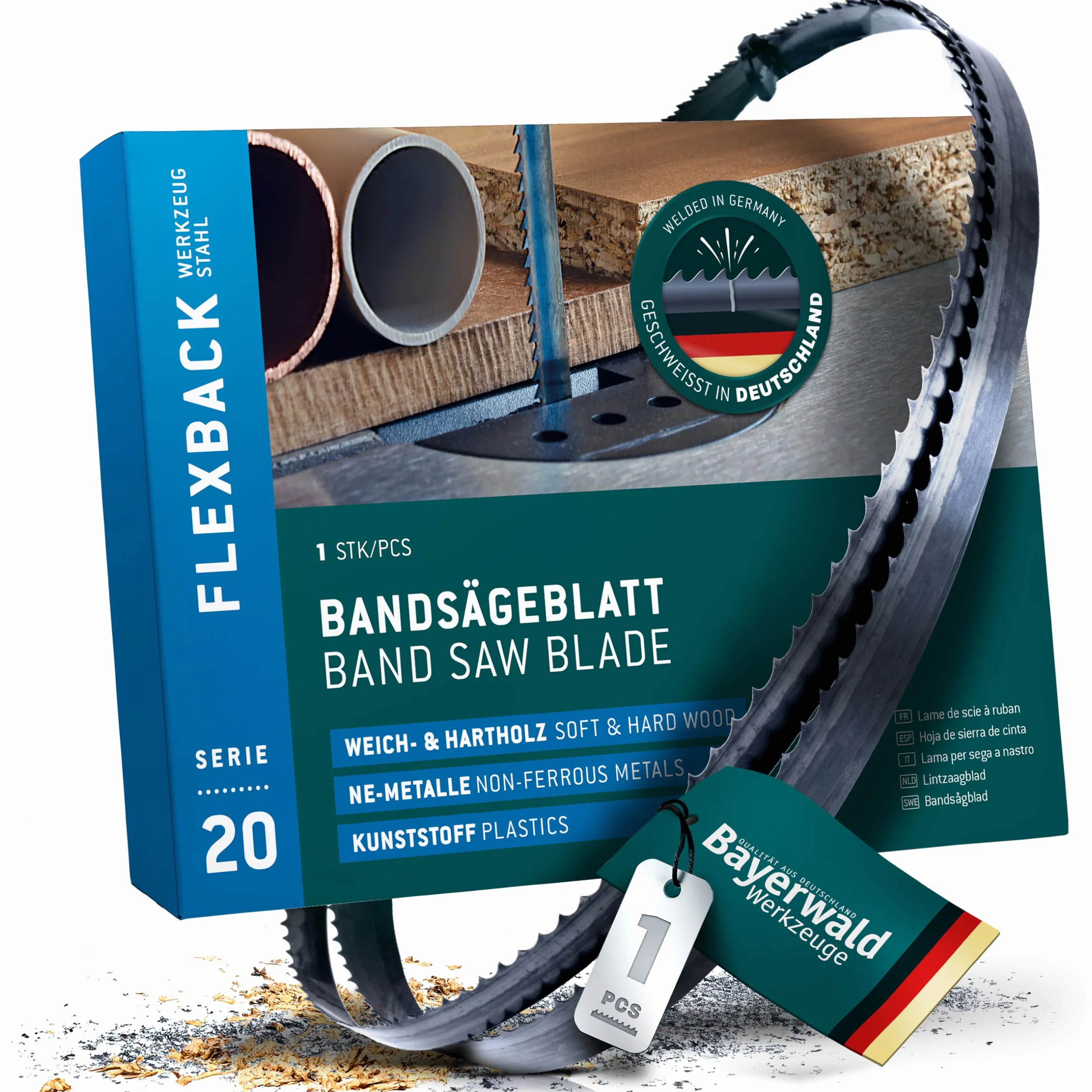 Bayerwald - Lama per sega a nastro in acciaio, 2225 x 13 x 0,36 x 4, legno, metalli non ferrosi, plastica, lamiera sottile per sega a nastro adatto per Metabo BAS380 e molto altro ancora.