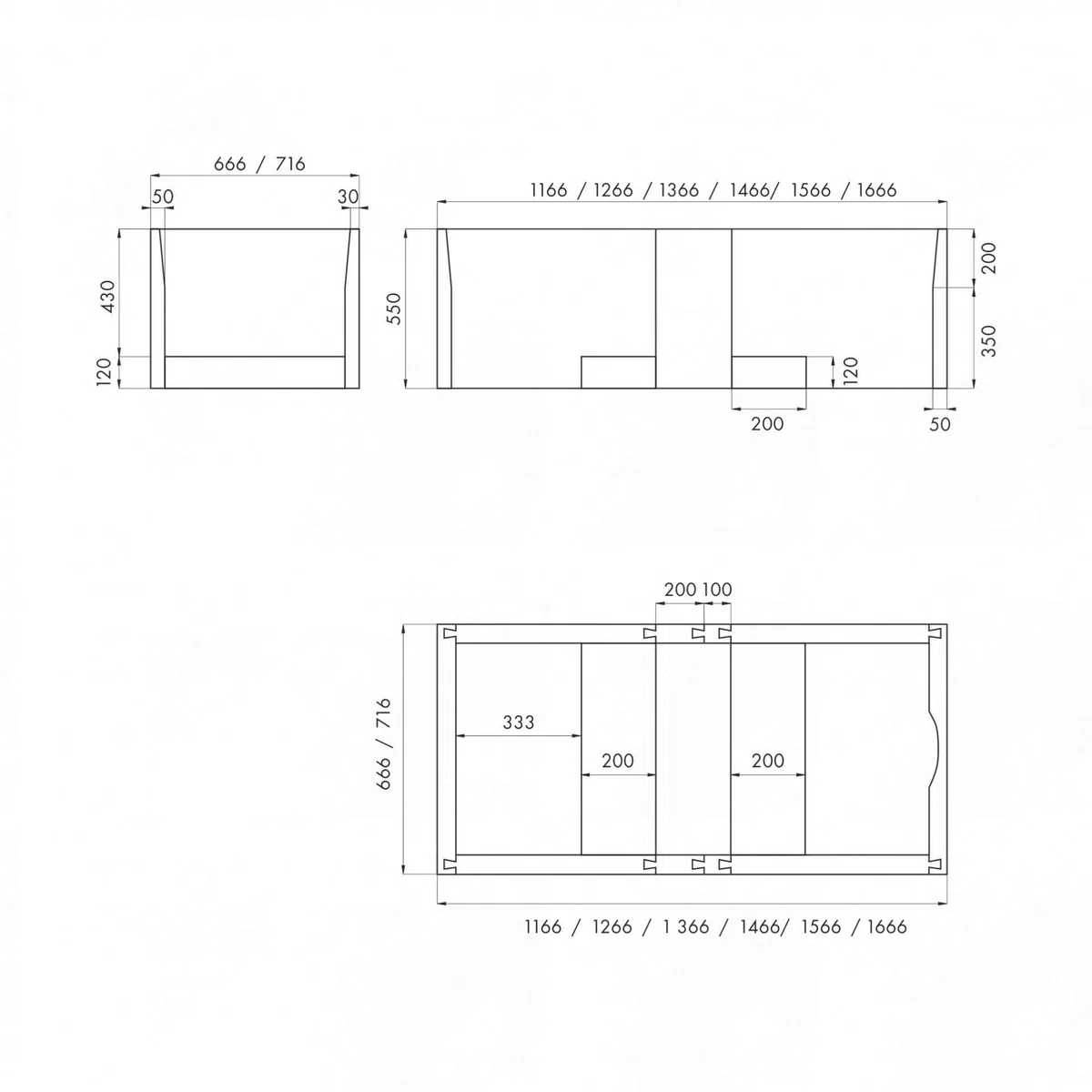 VBChome Vasca da bagno 155 x 70 cm in acrilico, rettangolare, bianco, design moderno, set di supporto in polistirolo, cromato, per 2 persone, con sifone