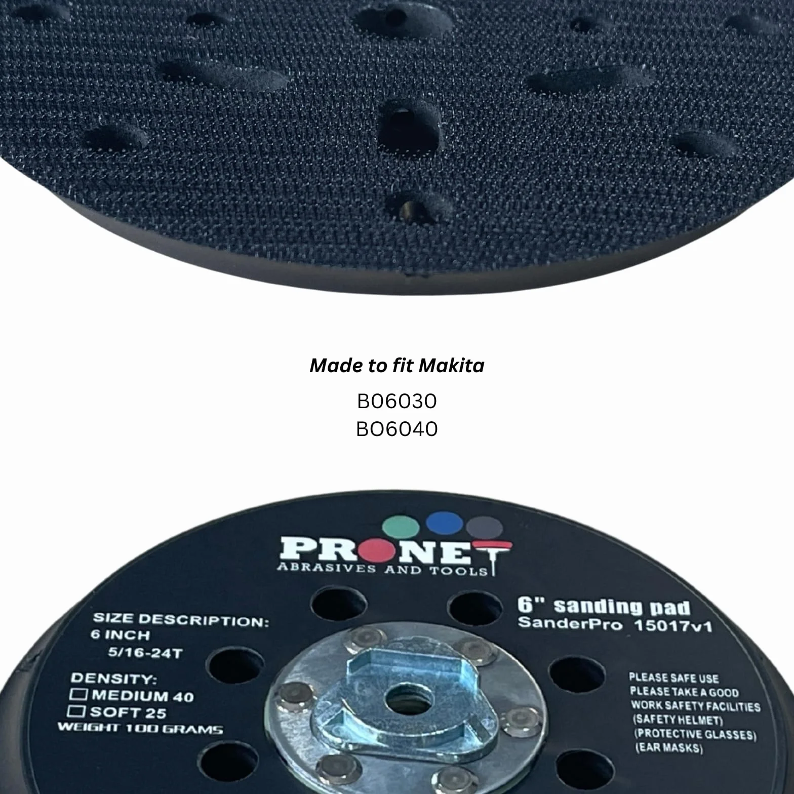 Platorello di ricambio per Makita 150 mm, densità media, BO6030, BO6040, P-34453 Eq