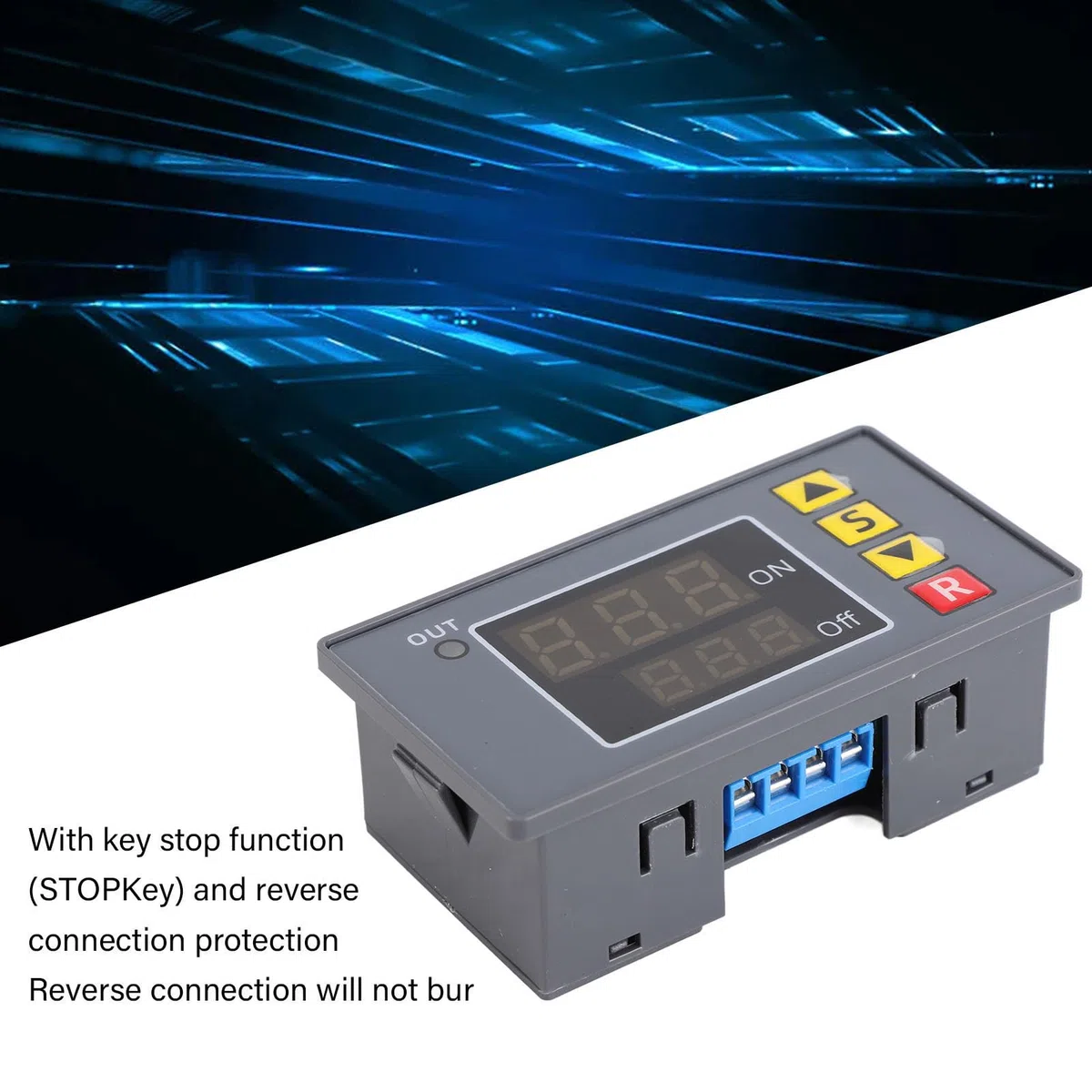 Temporizzatore Digitale Programmabile | Controllo ON/OFF 1500W | Display LCD con Ritardo Regolabile Per Domotica/Industria 3 Modalità Temporali (s/min/h)