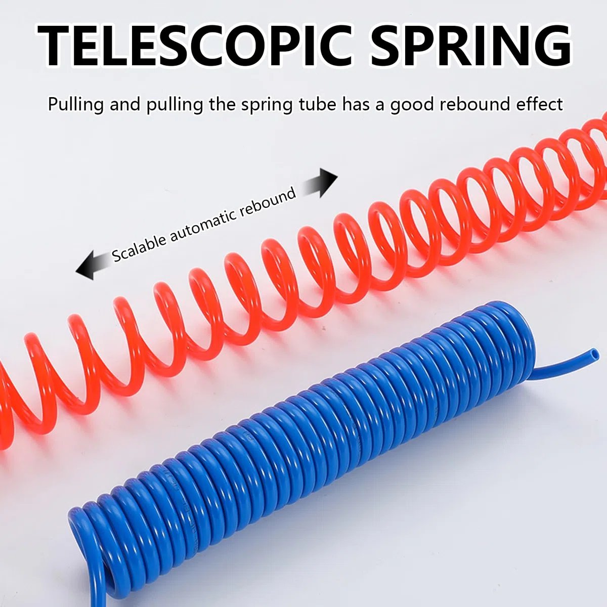 Tubo a Spirale per Aria Compressa, Set di Tubi Flessibili ad Aria Compressa da 4 m Blu e Rosso M22 x 1,5 Tubo a Spirale per Camion, Rimorchi e Agricoltura
