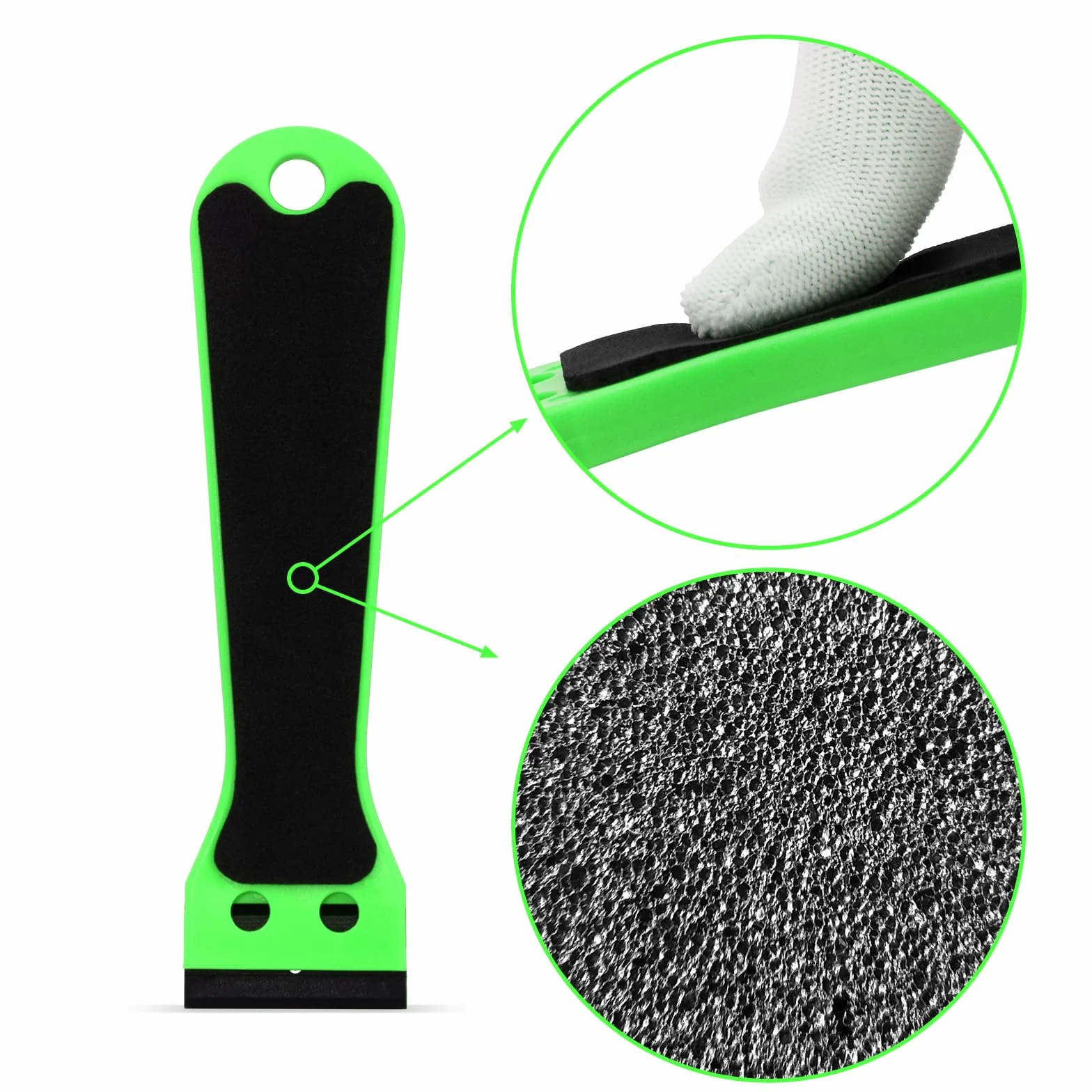 Ehdis 2 raschietti in plastica con 100 lame di rasoio in plastica, manico lungo 15,2 cm con schiuma EVA, rimozione adesivo, per rimuovere etichette, colla, oggetti appiccicosi, decalcomanie