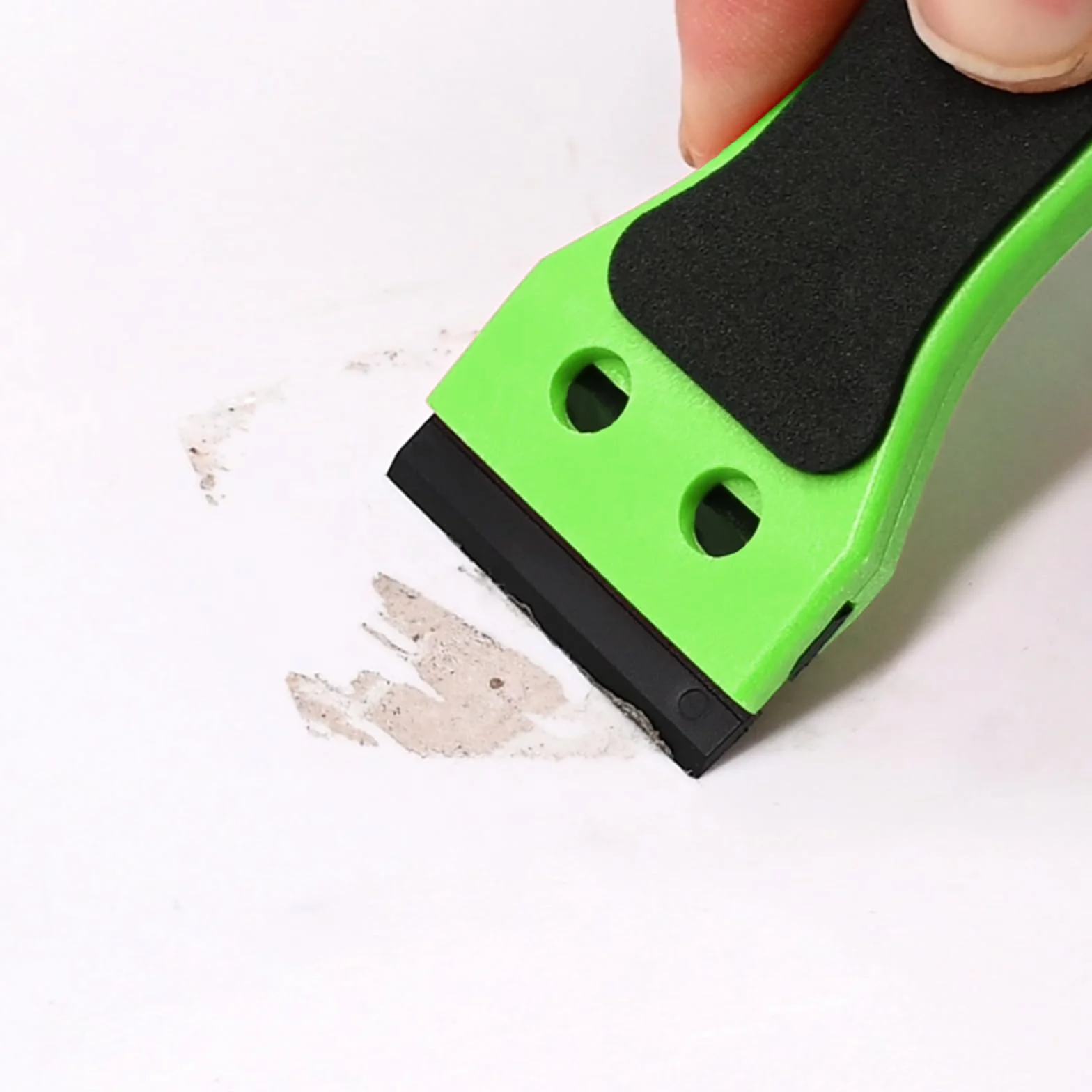 Ehdis 2 raschietti in plastica con 100 lame di rasoio in plastica, manico lungo 15,2 cm con schiuma EVA, rimozione adesivo, per rimuovere etichette, colla, oggetti appiccicosi, decalcomanie