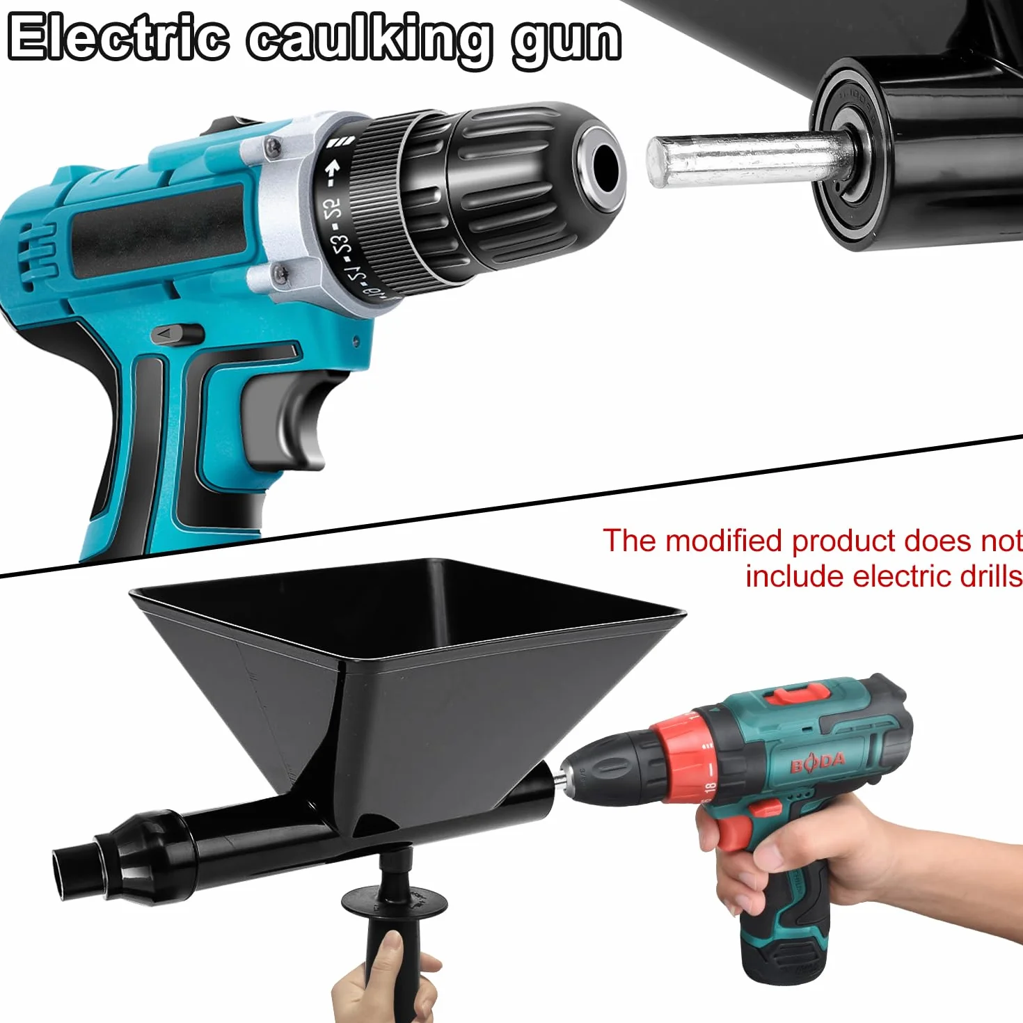 Pistola per Malta Elettrica Portatile, Fugatrice per Cemento Rapido, con 4 Igelli, Strumenti per Calafataggio per Malta Cementizia, per Giunti di Malta, Muri di Pietra e Pavimenti