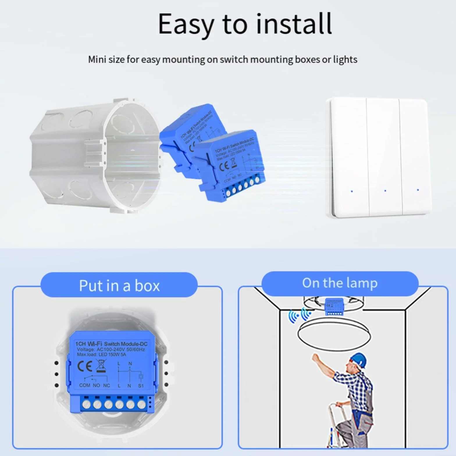 Modulo di commutazione Smart Relè per Tuya per WIFI per collegamento a secco senza contatto Smart Switch a bassa tensione (AC110V-240V)