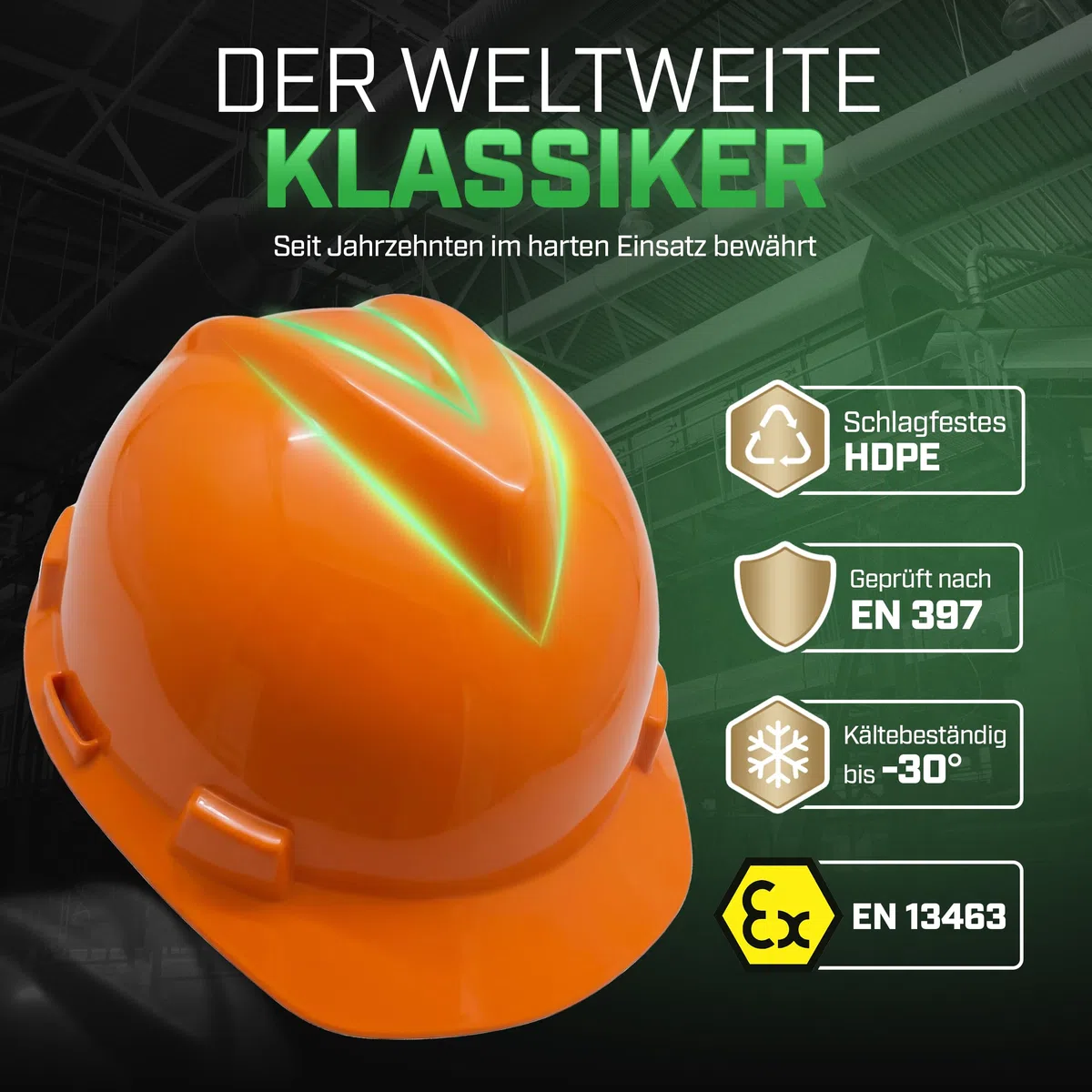 MSA Casco da costruzione V-Gard – non ventilato per cantieri e elettricisti – Casco leggero secondo DIN EN 397 per il lavoro