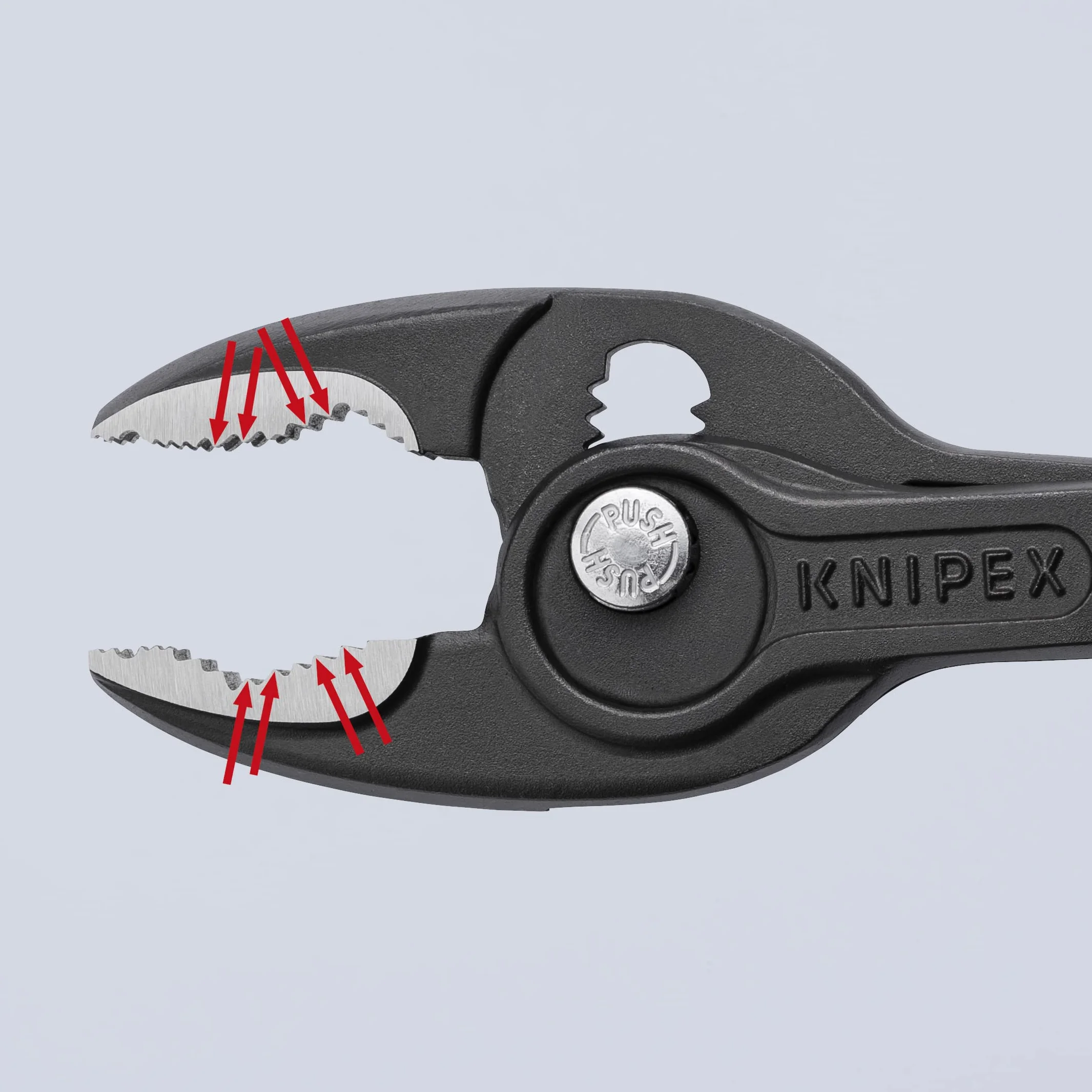 KNIPEX TwinGrip Pinza a presa frontale e laterale in confezione Self-service bonderizzata grigia con manici comfort 200 mm, 82 02 200
