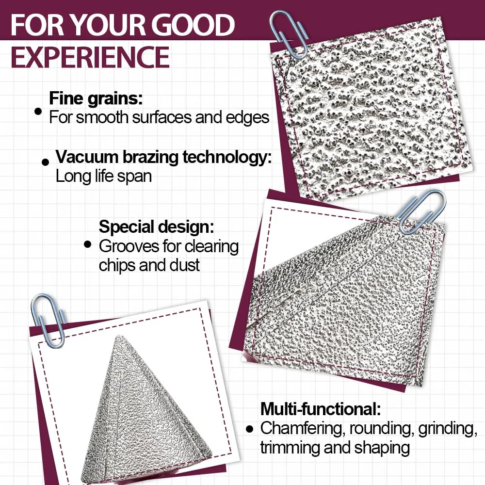 Punte Smusso Diamantata 50mm x M14 - Fresa per Arrotondare Smerigliare Rifilare Fori in Gres Porcellanato Porcellana Piastrelle Ceramica Marmo Granito