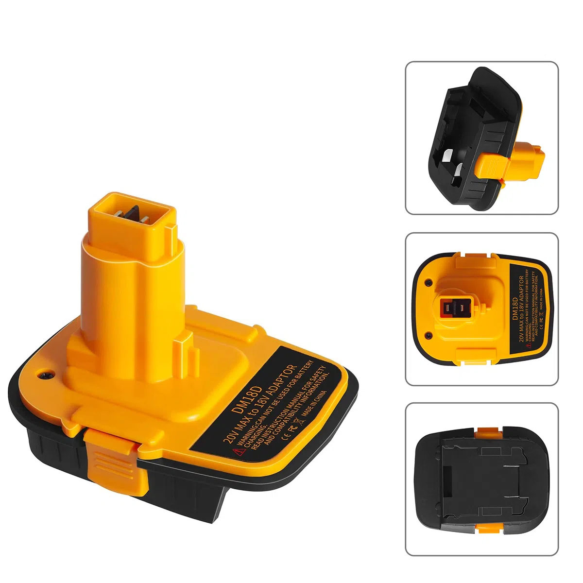 Adattatore batteria DM18D con USB, compatibile con strumenti Dewalt 18V. Converti per DeWalt 20V e per batteria al litio Milwaukee M18 a utensili a batteria NiCad e NiMh