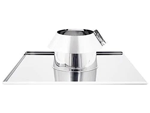 Scossalina Collare conico scossalina copriforo acciaio inox canna fumaria 5 decimi AISI 304 taglio laser ottima rifinitura scossalina per faldali canna fumaria camino stufa cucina barbecue (D 100mm)