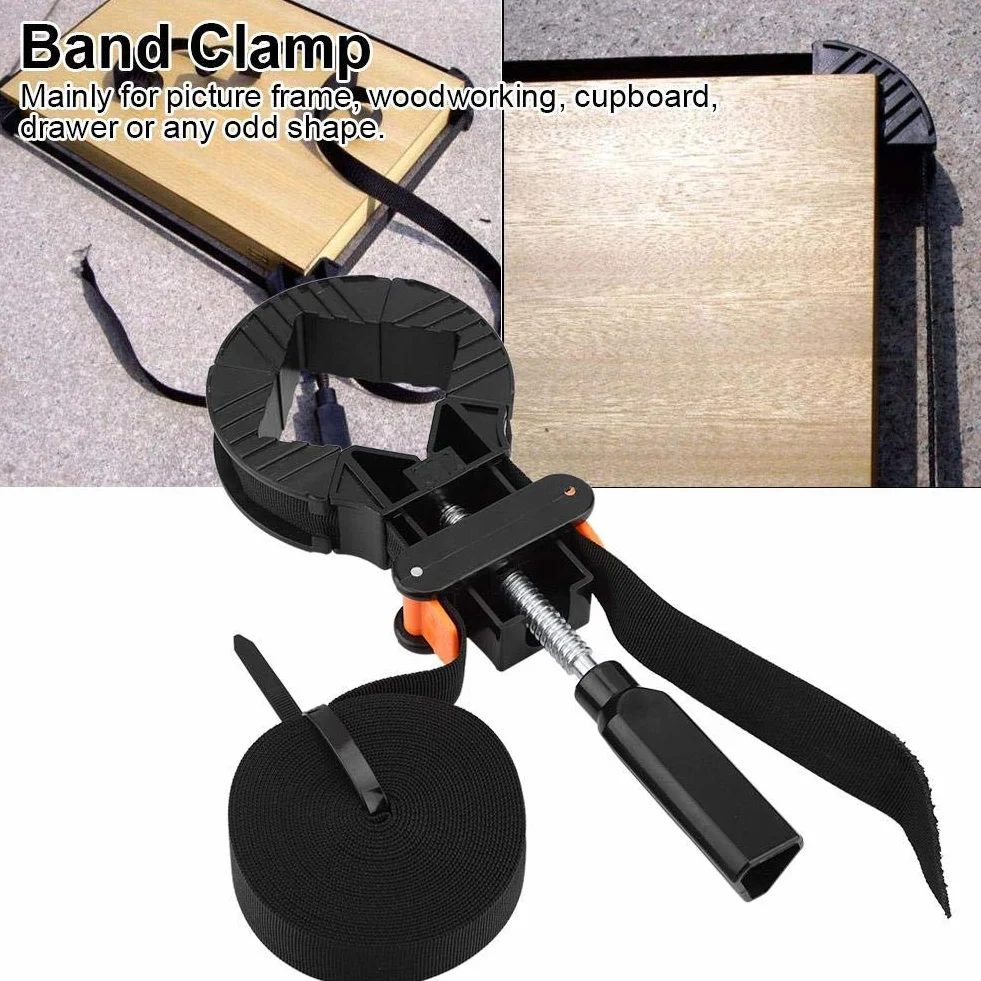 Morsetto d'angolo 6m, regolabile con 4 ganasce, design pratico per fissaggio stabile, nylon abs, lunghezza cinghia 6 metri, larghezza 2,5 cm