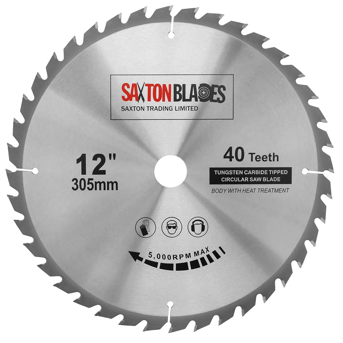 Saxton TCT30540T Lama per sega circolare TCT per legno, da 305 mm x 30 mm di foro x 40 denti, per prodotti Bosch, Makita, Dewalt