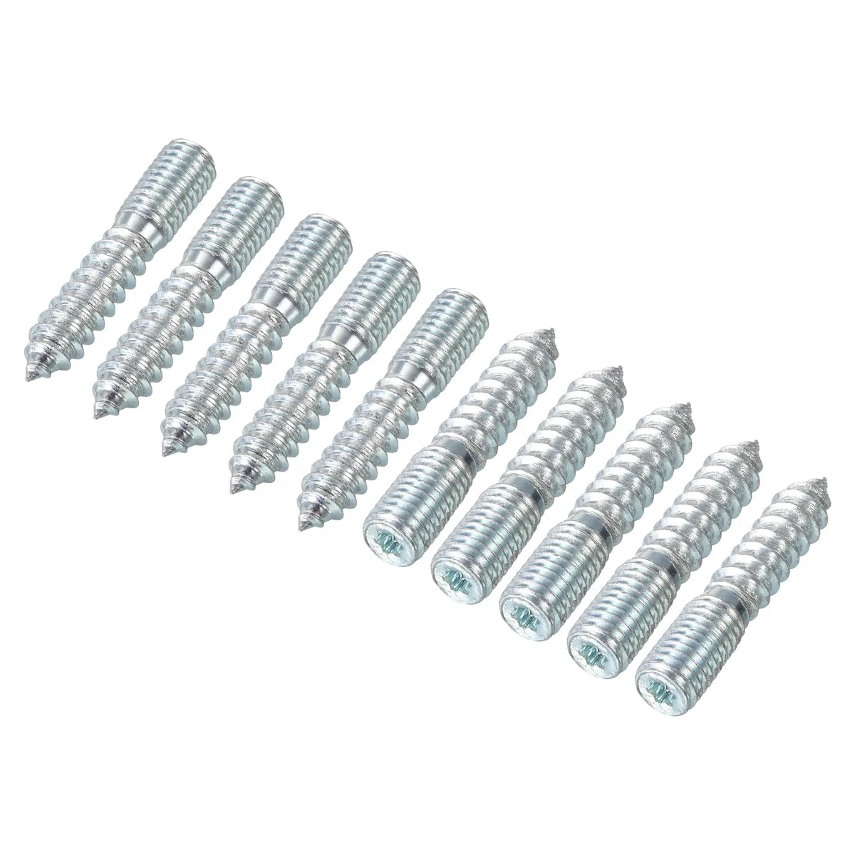 QUARKZMAN Bulloni a Gancio M10 Lunghezza 2"(50mm) Bulloni a Testa Doppia Vite Autofilettante 10mm Giunti in Legno per Mobili 16pz