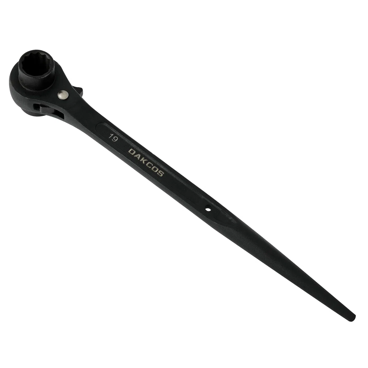 DAKCOS Chiave a cricchetto per ponteggi, in acciaio, 19 x 24 mm, colore: nero