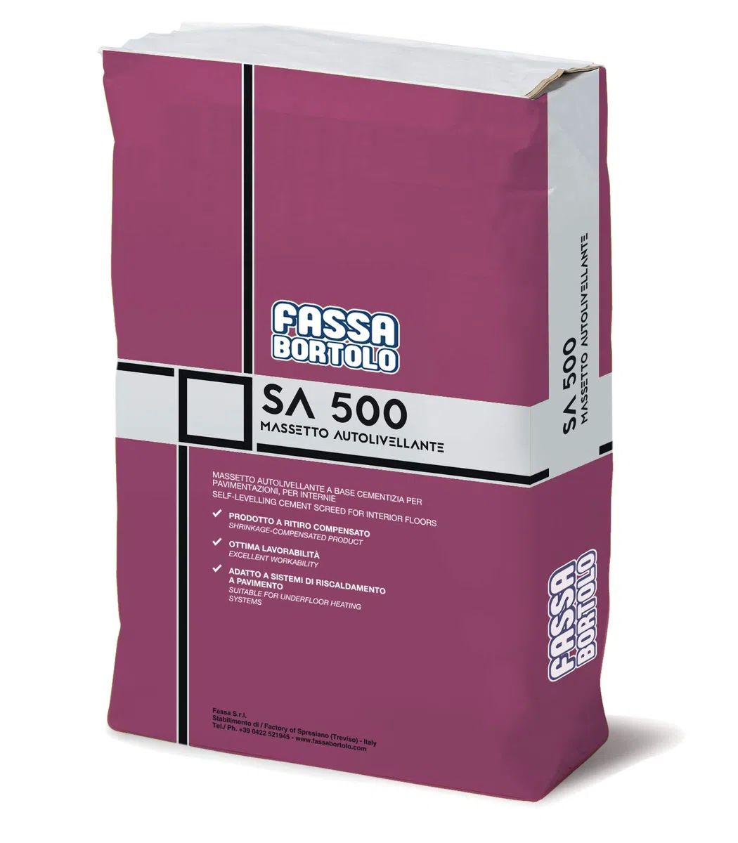SA 500 25KG, Massetto autolivellante a base cementizia per pavimenti interni civili