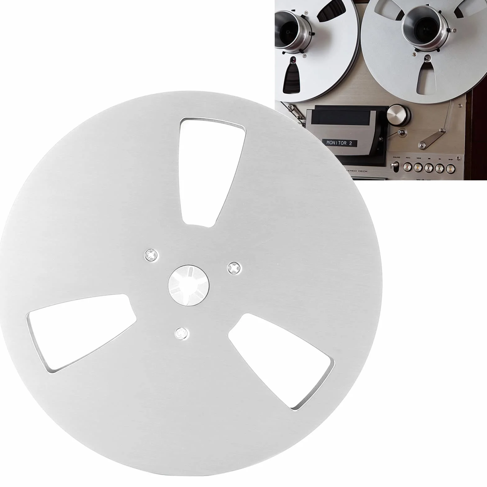 Bobina di Nastro Vuota, Bobina Aperta da 7 Pollici Bobina di Avvolgimento in Alluminio Audio Registratore Accessorio Apertura Parte Macchina Apri Piatto Vuoto per (Argento)