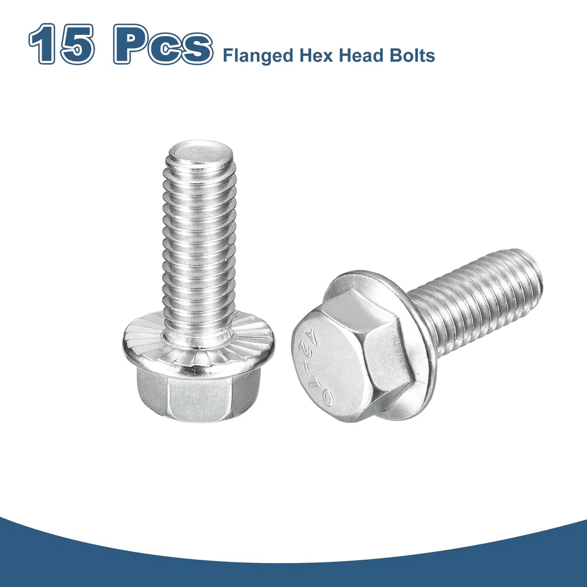 QUARKZMAN 15pz 3/8-16 x 1" Bulloni Testa Esagonale Flangiata, Viti Esagonali Flangiate in Acciaio Inox 304, Viti di Guida Esagonali Flangiate Grado 5.8 per Elettrodomestici, Argento