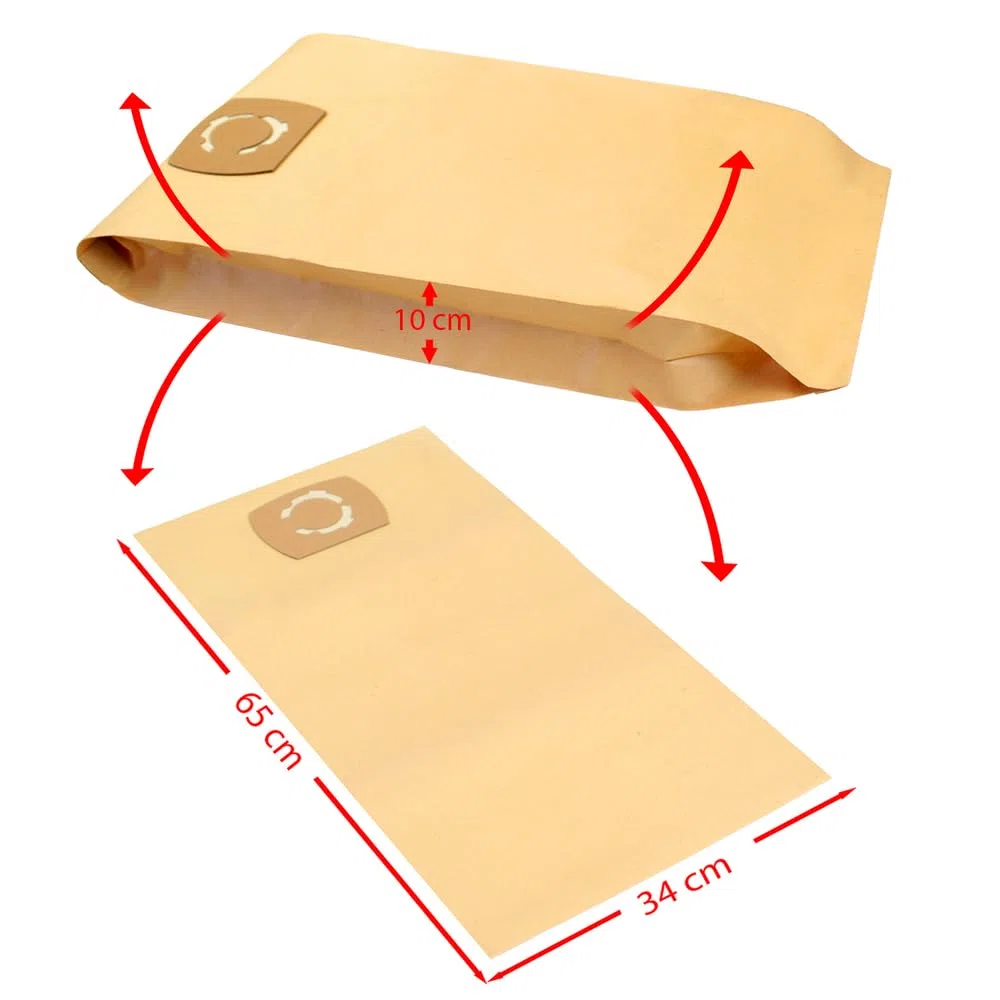 MisterVac | 10 sacchetti per aspirapolvere compatibili con Parkside PWD 25 C4, 458741_2401