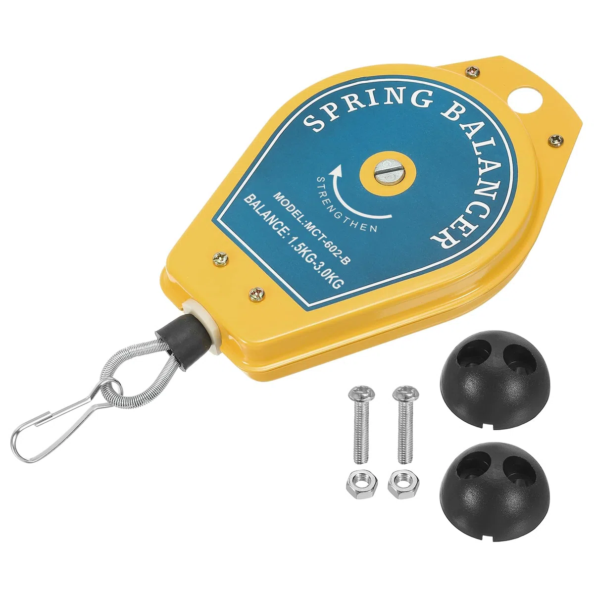 QUARKZMAN Retrattile Molla Bilanciatore 3,3-6,6 Libbre (1,5-3 Kg) Attrezzo Supporto Appeso Attrezzatura con Raccordo Accessorio per Linei Assemblaggio Blu