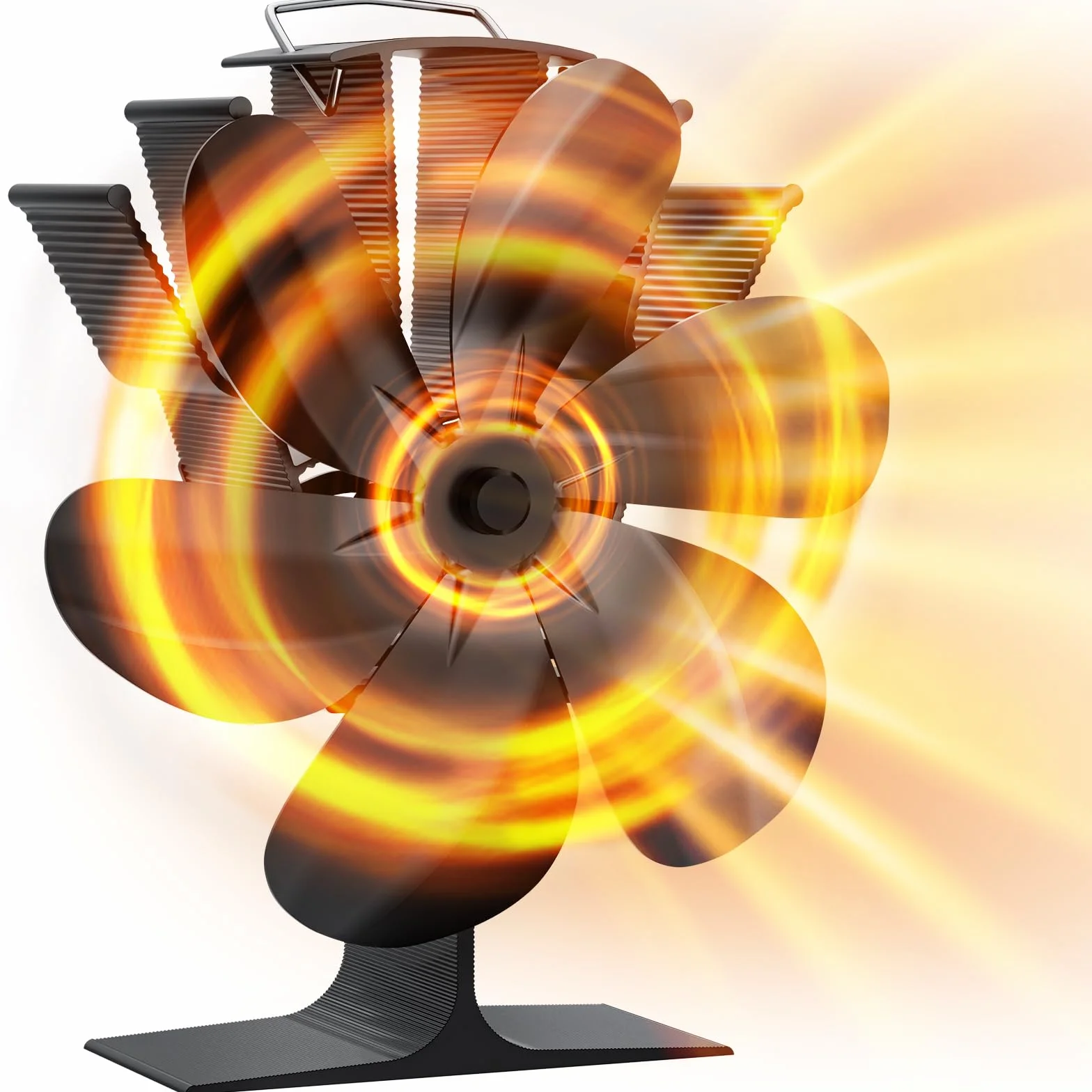 Ventilatore per Stufa a Legna 6 Pale Ventilatore Effetto Termoelettrico Non Parlare Protezione dal Surriscaldamento Uso Pratico