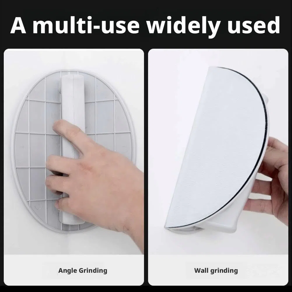Levigatrice angolare per cartongesso, strumento di levigatura semicircolare ad angolo retto + 10 pezzi di carta vetrata, levigatrice manuale per pulizia e lucidatura di pareti angolari