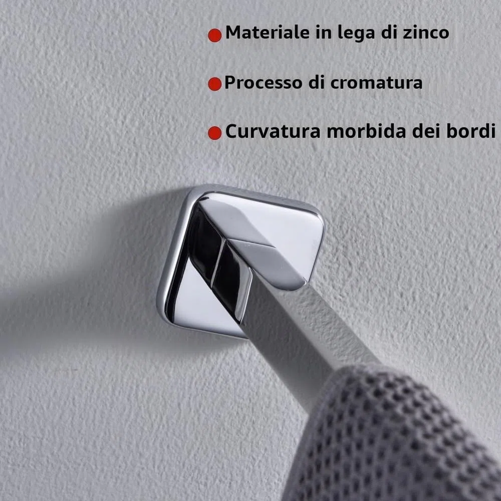 Porta Asciugamani Bagno Da Parete, Cromato 40CM,Acciaio Inossidabile,H4401HC