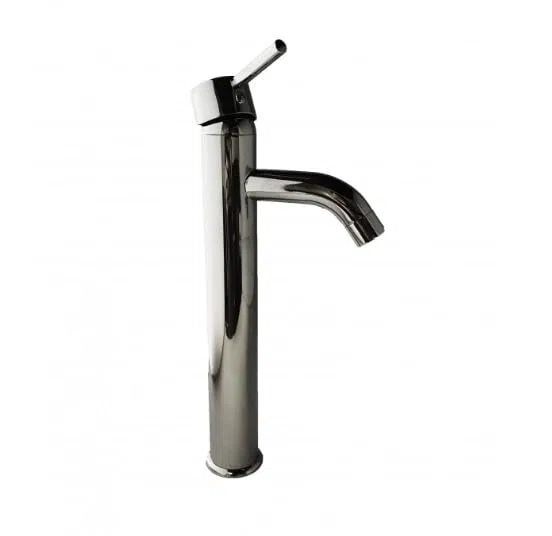 SQUADO Rubinetto Miscelatore Lavabo Alto 30 cm – Ottone Cromato Cromo Lucido – Rubinetto Bagno a Gambo Lungo per Lavabo da Appoggio, Design Moderno