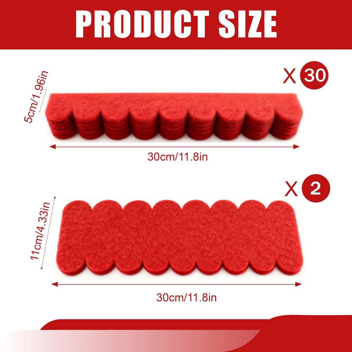32 pezzi di feltro bituminoso autoadesivo per casetta degli uccelli, scandole per tetti di colore rosso (30x5 cm e 30x11 cm) – per nidificatore, hotel per insetti, gabbia per conigli